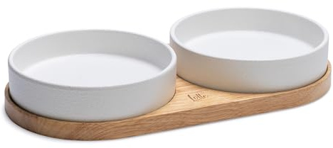 Designed by Lotte Dinnerset Lojs, Katzennapf, Keramik, Weiß, 2X 400