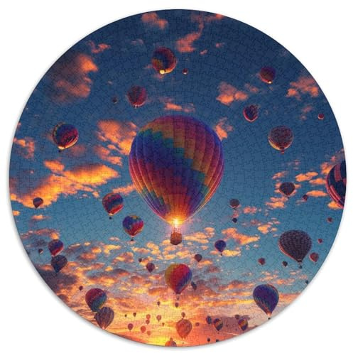 Heißluftballon Rund Puzzles 1000 Teile Fur Erwachsene Und Kinder Landschaft Legespiel Geschicklichkeitsspiel Geschenk Fordernd Kleinkinder 1000pcs (67.5x67.5cm)
