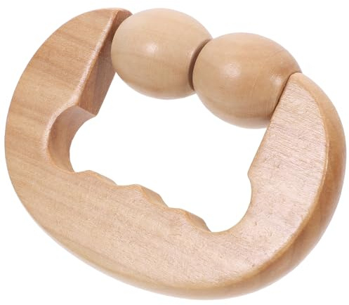 HOMOCONO Holz Massage Roller Handmassager Ergonomisch Leicht Tragbar für Rücken Nacken Fuß und Arm Entspannung für Reise und Zuhause
