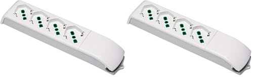 FANTON 480130 Multipresa FIDO senza cavo 4 prese bipasso italo/tedesche 2P+T 16A (Confezione da 2)