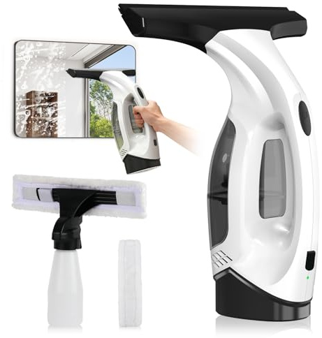 Window Vac Cleaner Kit, Electric Cordless Window Vacuum with 40min Battery Life, 28 cm Suction Nozzle & 150 ml Water Tank, Suitable for Windows, Tiles and Mirrors