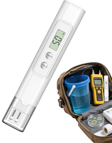 Digitaler Wassertester, 0-9999 PPM Meter Trinkwasser-Tester, 13,8 x 2,4 cm, wasserdicht, Lesesting, Testing-Tools für Damen, Herren, Pflanzen, Filter, Home Outdoor, Tank, Swimming Pool