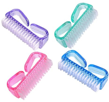 Handnagelbürsten – 8,9 x 4,1 x 2,5 cm Fingernagelbürste mit Griff, ergonomisches Griff-Design, sanfte steife Borsten, tragbares persönliches Hygiene-Werkzeug, für Kinder und Erwachsene, hält die Nägel