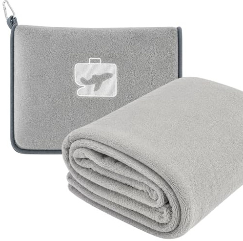 GREENSAPPIRE Travel Blanket Pillow for Plane, 2-in-1 Soft Airplane Blanket
