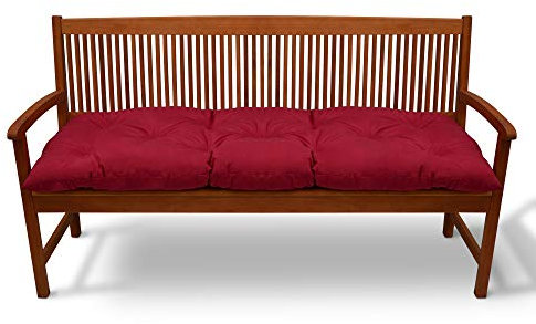 Beautissu Bankauflage Flair BK - Sitzkissen für Gartenbank - Polster Auflage Outdoor - Bankpolster Auflage für Sitzbank & Hollywoodschaukel - ca. 100x50x10 cm - Rot