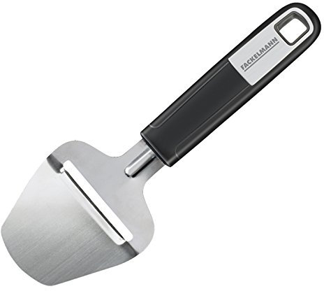 FACKELMANN Hartkäsehobel 21 cm SENSE, hochwertige, scharfe Klinge aus rostfreiem Edelstahl, Käsehobel mit rutschfestem und ergonomischem Soft-Touch-Griff(Farbe: Silber/Schwarz), Menge: 1 Stück