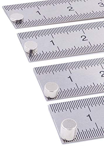 Brudazon | 40 Mini Scheiben-Magnete Set 4x1mm + 4x2mm + 4x3mm + 4x4mm | N52 stärkste Stufe - Neodym-Magnete ultrastark | Power-Magnet für Modellbau, Basteln | Magnetscheibe extra stark