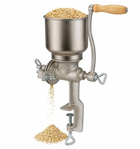 Grain Mill Iron Grinder Manual Food Grinder Hand Crack Hand Operated Mill for Corn Crank Grains Oats Wheat Coffee Nuts Malt