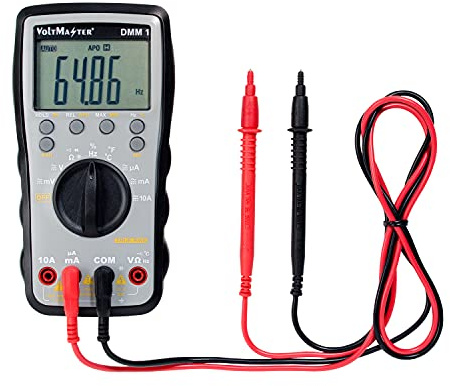 Voltmaster DMM 1 Digitales Multimeter CAT III 600 V, Multifunktionsmessgerät, Elektrikerwerkzeug (universell einsetzbar, großes LC-Display, Spannungs- und Strommessungen, aus ABS-Kunststoff), Grau