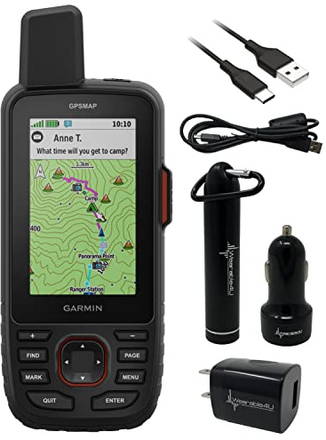 Wearable4U - Garmin GPSMAP 67i Rugged GPS Hiking Premium Handheld, 3in Display with Power Pack Bundle