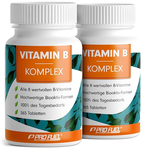 Vitamin B Komplex 2x365 Tabletten - B Komplex mit B12 - alle 8 B-Vitamine (B1, B2, B3, B5, B6, B7, B9, B12) + Co-Faktoren Cholin & Myo-Inositol, laborgeprüft mit Zertifikat, vegan