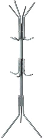 1ABOVE Metal Coat Rack, 12 Hooks Freestanding Clothes Tree, Home Office Bedroom Entryway Display Hall, Ideal for Hats, Scarves, Coat, Jackets, Umbrellas and Bags, H-170cm (GREY)