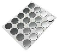 20x Selbstklebende Abdeckkappen für Schrauben, Bohrlöcher & kleine Macken - Universell einsetzbare Schraubenabdeckung (Chrom, Ø 13 mm)