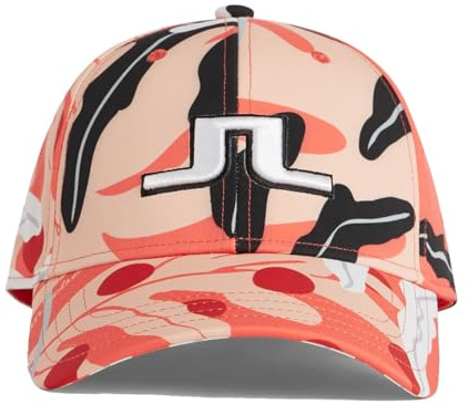 J.Lindeberg Herren Adriel Fast Dry Golf Cap - Paradiesische Monstera-Koralle
