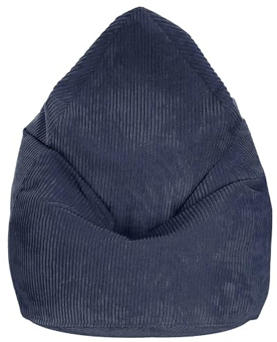 DreamRoots Sitzsack Erwachsene Cord 80x80x120 cm, Blueberry Pie | Bean Bag Chair, mit Füllung, Lehne & Bezug, Sitzsack für Teenager & Erwachsene, Sitzkissen Boden