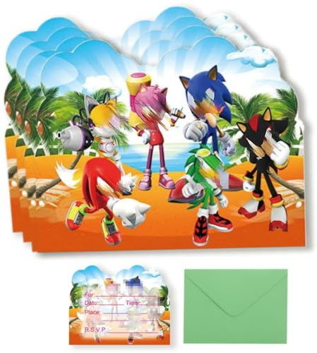 Ptydecta Invitaciones y sobres cumpleaños infantil Tarjetas de invitación y sobres para fiestas infantiles Entradas para la fiesta de 10 personas(E3)