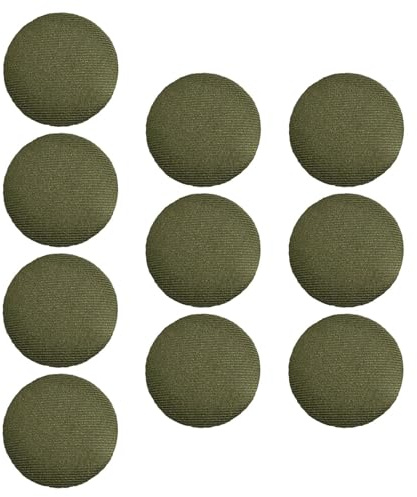 rockible 10er Pack Stoffbezogene Knöpfe, Hochwertige Nähaccessoires, 20 mm Durchmesser, Grün