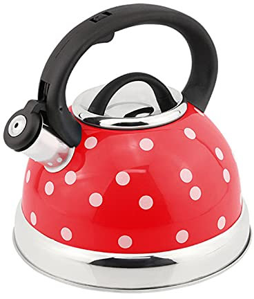 OQHAIR Bouilloire à thé sifflante Bouilloire à sifflet de Cuisine Bouilloire à Eau en Acier Inoxydable Bouilloire en Acier Inoxydable Pot à Eau pour Le Camping randonnée (Couleur: Rouge T