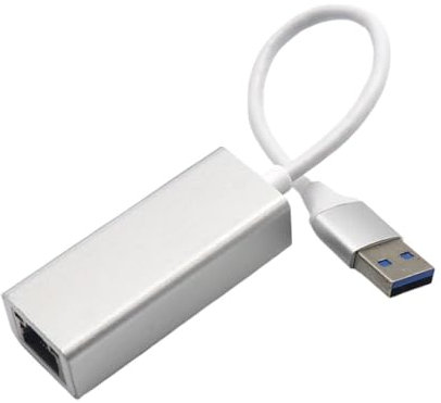 Adaptador USB Gigabit Ethernet, Tarjeta de Red USB 3.0 a RJ45, Cable de Internet LAN de 1000 Mbps for PC, Windows XP, 7, 8, 10, portátil(Silver)