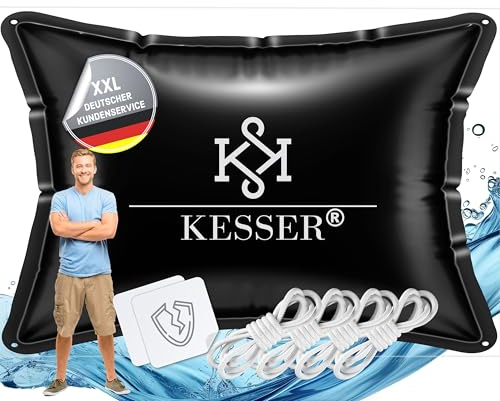 KESSER® Poolkissen Winter 200cm x 240cm | Poolabdeckung mit Doppelnaht Whirpools | Luftkissen Pool Abdeckung Überwinterung | Abdeckung Einbaupools Winter | PVC wasserdicht & UV-beständig mit 4X Seile