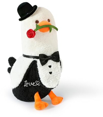 shownicer Peluche de plátano Kawaii Pato, cojín de peluche, regalo para San Valentín, novia, niños, 3 años (rosa, 30 cm)