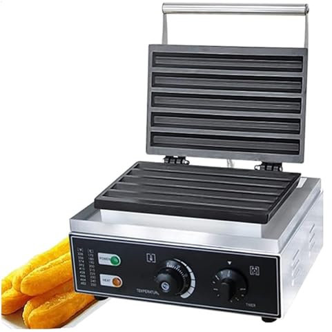 LXWKAI Máquina Comercial para Hacer Hot Dogs crujientes, máquina para Hacer Waffles, máquina para Hacer Waffles eléctrica Antiadherente de 5 Rejillas