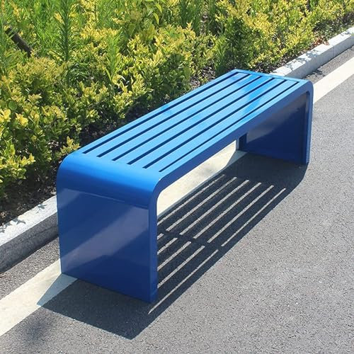 Wetterfeste Outdoor-Bank mit Stahlrahmen, für Garten, Terrasse, Park, Premium-Metall-Blumenbank, 140 x 40 x 45,2 cm (Farbe: G)