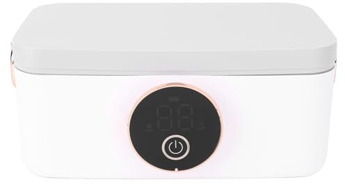 Fiambrera Eléctrica Inalámbrica, Calentador de Comida Portátil con Batería de 4000mAh y Pantalla Digital HD, Fiambrera autocalentable con interior de acero inoxidable para camping