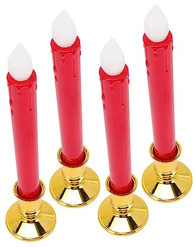 VILLCASE 4pezzi Candele Led Senza Fiamma Candele Decorative Batteria Decorazioni Per Feste Matrimonio Lunghe Led Tremolanti Per Ambienti Festivi