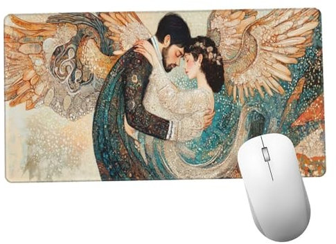 Pareja Alfombrilla Ratón 1400x600x3mm Alfombrilla Raton XXL Grande con Base de Goma Antideslizante, Lavable, Accesorios Gaming Alas, Ordenador Gamer Regalos, Mouse Pad Gaming Mejora La Velocida Y1362