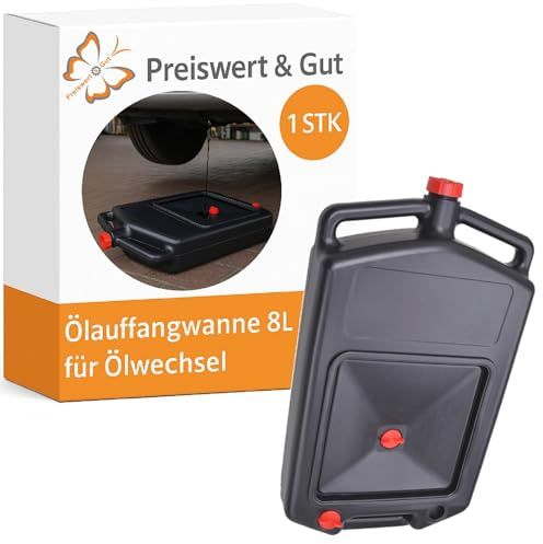 Ölwanne 8 L Kunststoff mit Entlüftung für Pkw Motorrad 600 x 320 x 130 mm | Ölauffangbehälter und Öl Auffangwanne für Ölwechsel, flache Öl Wechsel Hilfe für Hobby Mechaniker und Werkstatt