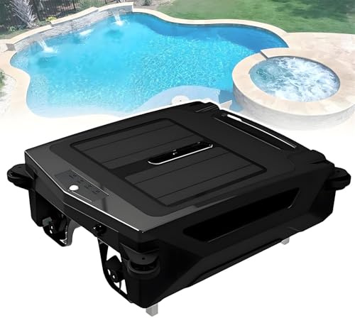 LYAYYDS Skimmer de Piscina con energía Solar, 2500 mAh, automático, con 2 Modos de recolección de residuos, Siste-ma Inteligente de prevención de obstáculos, 53,5 x 46,5 x 18 cm