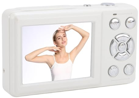 Elprico Cámara Digital 4K para Fotografía, Cámara de Vlogging de 64MP para Youtube con Pantalla de Volteo de 2.4 , Punto de Enfoque Automático HD y Camara para Estudiantes Adolescentes (White)