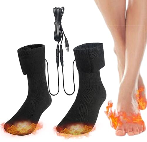 Calcetines calientes - Calcetines calientes de invierno | Manguera de bota cálida | Calzado de bota de tripulación aislada | Calefacción rápida a prueba de frío influencias de pie largo | Puntos calef