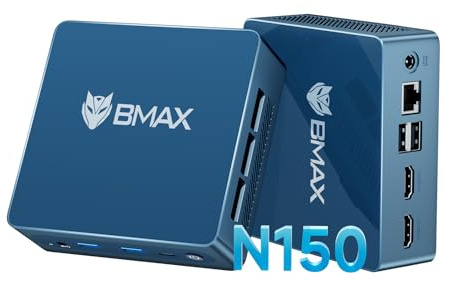 BMAX Ufficio Mini PC W-11 Pro Intel N150 (supera N95/N97, fino a 3,6 GHz), 16 GB DDR4 512 GB SSD Mini computer desktop, micro PC doppio display HDMI DP 4K a 60 Hz RJ45 Gigabit Ethernet/WiFi dual band