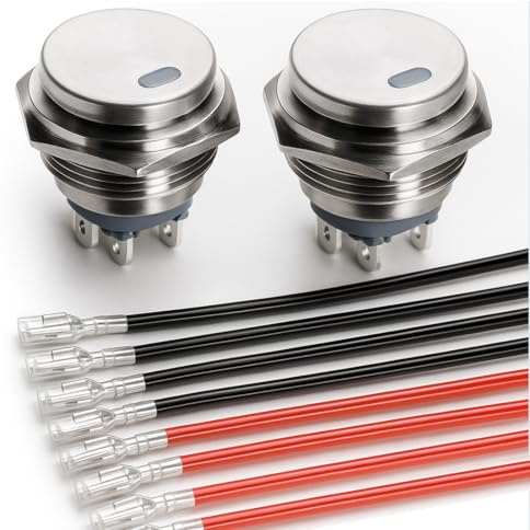 Gebildet Edelstahl 12-24V/15A Wasserdichter Runder Wippschalter 22mm Rote LED Beleuchtet EIN/AUS 4-Poliger Beleuchteter Kippschalter