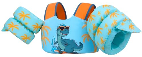 Gogokids Baby flytväst med simvingar för 15–30 kg, EN 13138-1, certifierat simhjälpmedel för barn från 2–6 år, simnudlar för småbarn med armvingar för pool, strand och simning