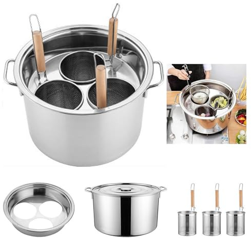 Bollitore per pasta in acciaio inox con divisore e colino, multifunzionale, per cucina di casa e ristorante