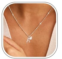 Smilya S925 Silver Necklace for Women Girls Hypoallergenic A-Z Initial Heart Letter Necklace for Women Sterling Silver Necklaces for Women Mum Birthday Gifts
