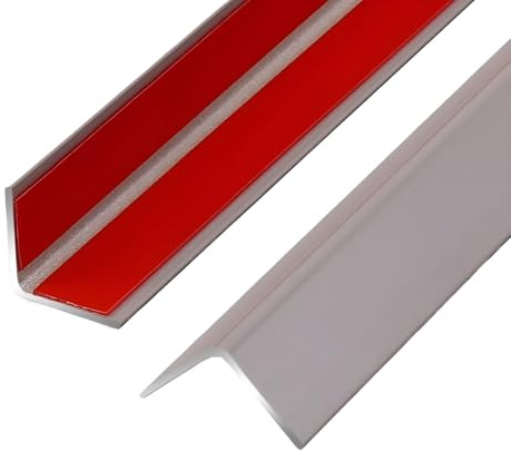 Coayuou Baguette d'angle 90cm* 3pièces Baguette Murale Adhesive Deco Aluminium Baguette De Finition pour Protection Murale Et Mobilier, Antichoc, Idéale pour Les Espaces Intérieurs(Style 2,15 * 15mm)