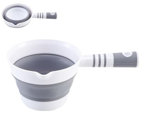 Cazzuola per acqua da cucina, 26,8 x 16,3 cm, grande pala in silicone, bicchiere per acqua da campeggio, flessibile per liquidi portatile, pala universale pieghevole per la casa