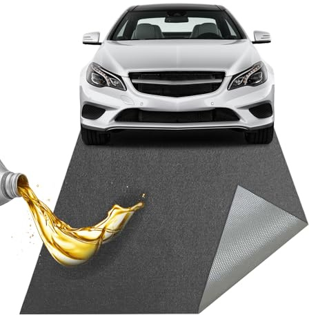 Heavy Duty Oil Spill Mat 60×72, Garage Floor Mats with Absorbent Felt & Waterproof Rubber Backing, Reusable Non Slip Oil Absorbent Pad for Car Motorcycle Garage
