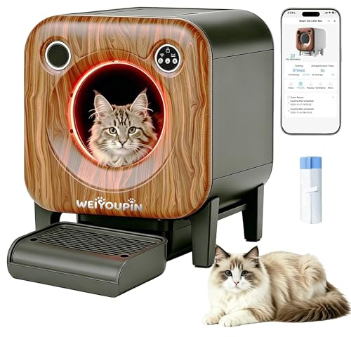 Self Cleaning Cat Litter Tray, 90L Extra Large Automatic Cat Litter Box with App Control, Odour Control Litter Box for Large Cats and Multiple Cats