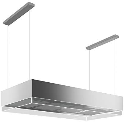 Futuro Futuro Island Mount DUCTLESS ONLY Range Hood 48 | Perimeter Inox | Vent Hood | Modern Italian Exhaust Hood |Remote Control, LED, Ultra-Quiet with Blower