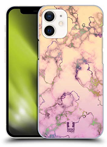 Head Case Designs Lillà E Crema Marmoreo Cangiante Custodia Cover Dura per Parte Posteriore Compatibile con Apple iPhone 12 Mini