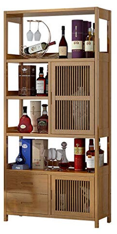 MYBA Weinregal Massivholz-Weinregal im chinesischen Stil-Rack Weinflasche Vitrine Home Living Room Restaurant Weinregal Freistehende Boden Flaschenregal (Color : A)