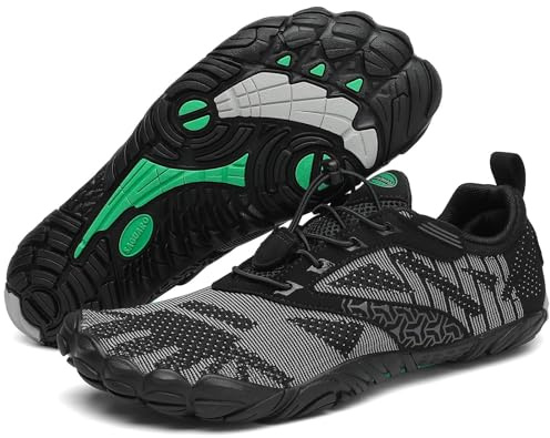SAGUARO Uomo Donna Scarpe Barefoot Scarpe da Immersione Donna Traspirante Minimaliste Scarpe da Scoglio Trail Running Scarpe e Antiscivolo Sport Acquatico Nero 45 EU