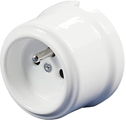 Française Prise en Porcelaine Murale avec Prise de Terre 240V, 16A