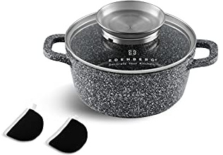 Edenberg Keramik-Granit-Topf, Kochtopf Hitzebeständig, Aus Aluminium, Antihaftbeschichtung. Perfekt für Gas-, Elektro-, Halogen-, Keramik und Induktionsherde (1,3L)