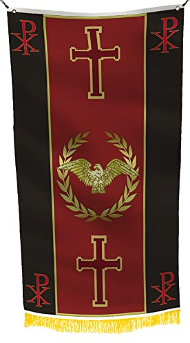 Flagge des römischen Reiches, christliches Western-Flagge, Banner, europäische Demokratie, Geschichte des antiken Roms, langlebige Farbe, geeignet für römische Heimdekoration, Weihnachtstag und Keller